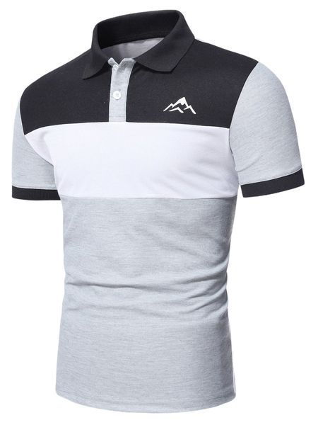 men mountain print colorblock polo shirt e6dt#, White;black
men mountain print colorblock polo shirt e6dt#, White;black