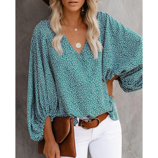 cinessd summer floral print blouse women v neck long lantern sleeve sun flower casual office lady tunic loose blouses, White
cinessd summer floral print blouse women v neck long lantern sleeve sun flower casual office lady tunic loose blouses, White