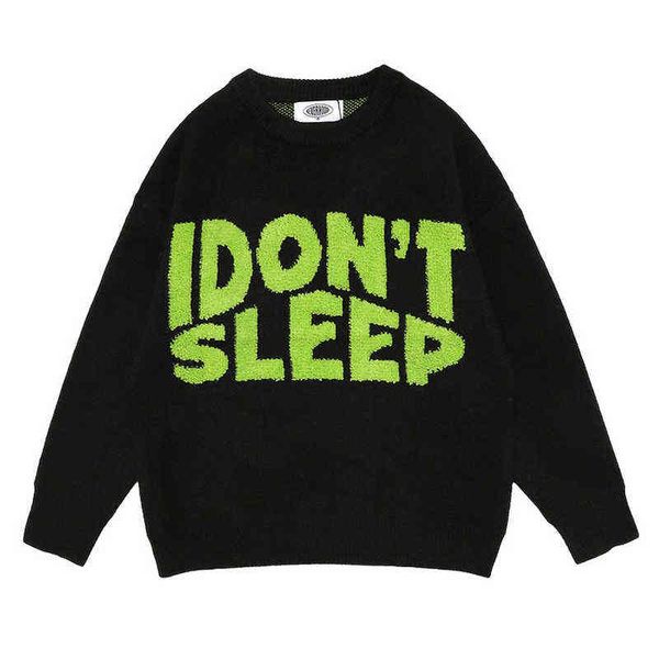 retro letter flocking crew neck pullover mens sweaters harajuku knitted sweater 2022 autumn casual loose oversized pull homme t220730, White;black
retro letter flocking crew neck pullover mens sweaters harajuku knitted sweater 2022 autumn casual loose oversized pull homme t220730, White;black