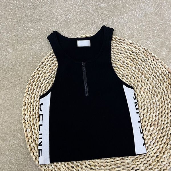 228 2022 milan runway spring summer brand same style sweater sleeveless crew neck kint womens xue, White;black
228 2022 milan runway spring summer brand same style sweater sleeveless crew neck kint womens xue, White;black