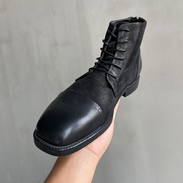 handmade men ankle boots 2022 retro square toe shoes men's leather boots p25d50, Black
handmade men ankle boots 2022 retro square toe shoes men's leather boots p25d50, Black
