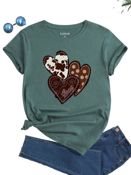 heart & letter graphic tee 61m7#, White
heart & letter graphic tee 61m7#, White