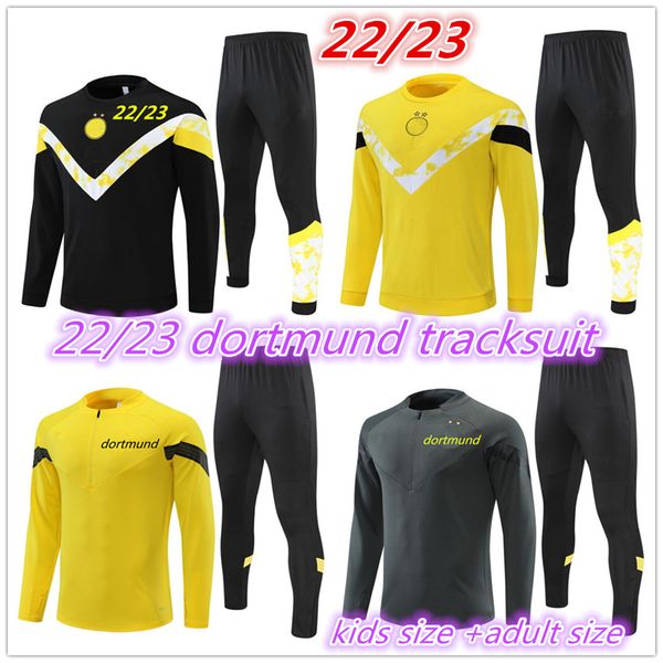 22 23 kids and man borussia tracksuit jacket soccer sets half zipper dortmund training suit football set survetement 2022 2023 men tracksuit, Black 
22 23 kids and man borussia tracksuit jacket soccer sets half zipper dortmund training suit football set survetement 2022 2023 men tracksuit, Black