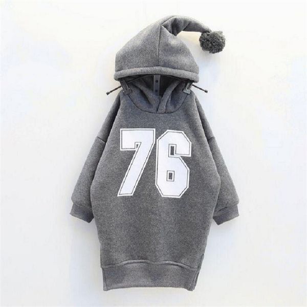 winter item girl hooded print warm dress casual design lj201130, Blue;gray