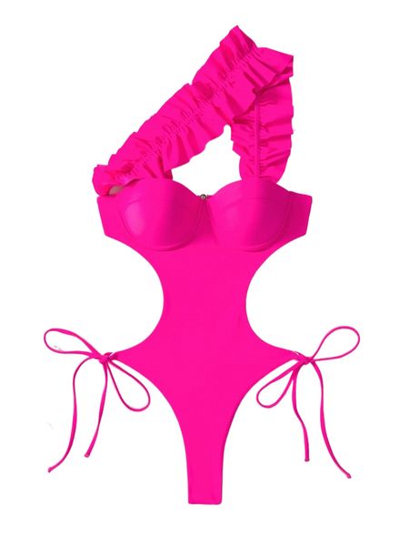 neon lime one shoulder ruffle trim tie side underwire one piece swimsuit u5mw#, White;black
neon lime one shoulder ruffle trim tie side underwire one piece swimsuit u5mw#, White;black