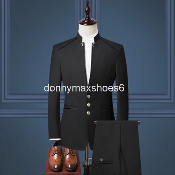 men's suits & blazers black chinese style stand collar suit men's groom man three piece, White;black
men's suits & blazers black chinese style stand collar suit men's groom man three piece, White;black