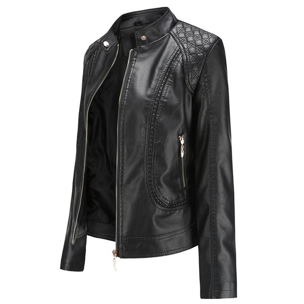 nxh new leather jacket women spring autumn ol stand collar motor biker coat pu outwear fall jacket black red lj201126
nxh new leather jacket women spring autumn ol stand collar motor biker coat pu outwear fall jacket black red lj201126