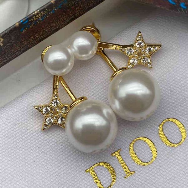 925 silver needle pearl star earrings fashion personality simple temperament women's earrings, Golden
925 silver needle pearl star earrings fashion personality simple temperament women's earrings, Golden