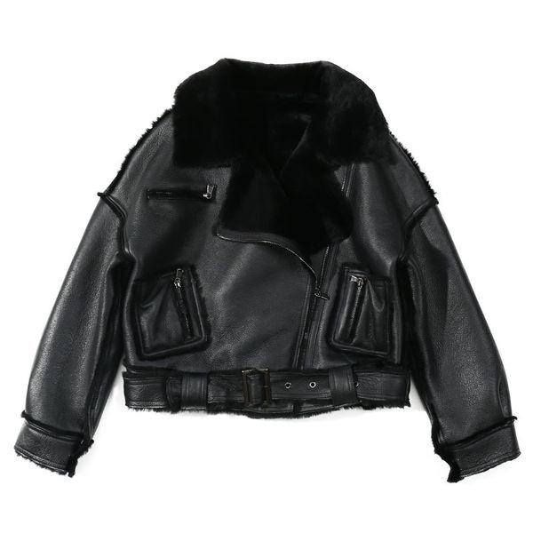 womens jacket leather sheepskin black moto&biker zip fly collar lapel neckline winter thick womens short jacket 201030
womens jacket leather sheepskin black moto&biker zip fly collar lapel neckline winter thick womens short jacket 201030