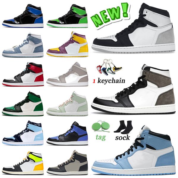 new jumpman 1s high basketball shoes mens women grey fog dark mocha university blue patent royal pine green seafoam unc georgetown trainers 
new jumpman 1s high basketball shoes mens women grey fog dark mocha university blue patent royal pine green seafoam unc georgetown trainers