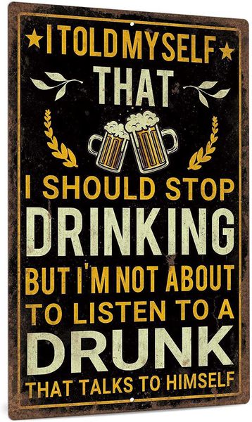 funny bar metal sign, vintage man cave decor, i told myself that i should sdrinking, 12x8 inches aluminum
funny bar metal sign, vintage man cave decor, i told myself that i should sdrinking, 12x8 inches aluminum