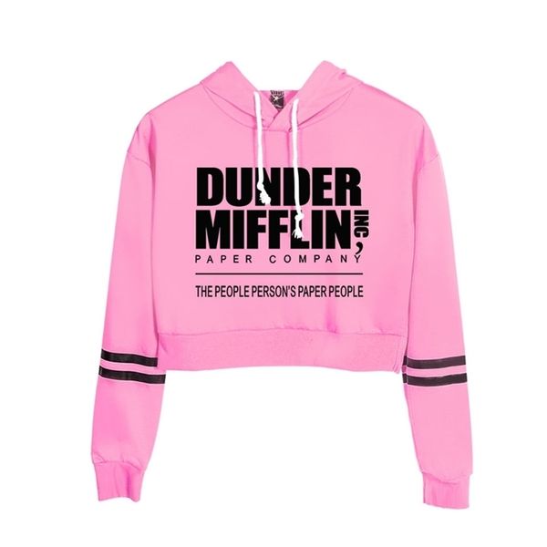 the office tv show dunder mifflin long sleeve cropped hoodies women hooded pullover crop girls casual streetwear clothes t200525, Black
the office tv show dunder mifflin long sleeve cropped hoodies women hooded pullover crop girls casual streetwear clothes t200525, Black