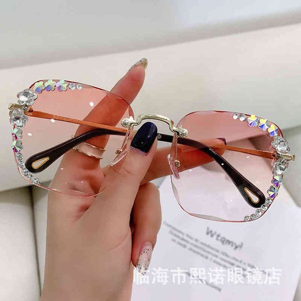 sunglasses square mesh red korean diamond inlaid women's uv resistant frameless cut ins small xiangfeng glasses alj8, White;black
sunglasses square mesh red korean diamond inlaid women's uv resistant frameless cut ins small xiangfeng glasses alj8, White;black