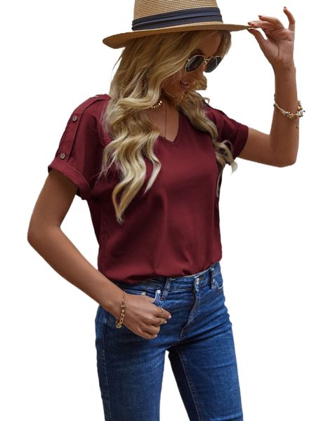 roll up sleeve button detail blouse 67bj#, White