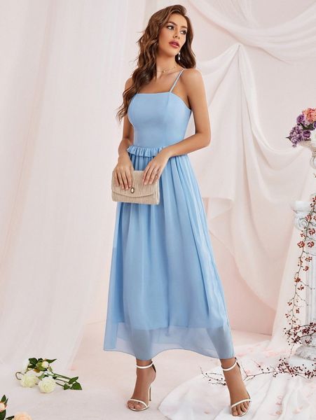 ruffle trim chiffon cami dress c8wa#, Black;gray
ruffle trim chiffon cami dress c8wa#, Black;gray