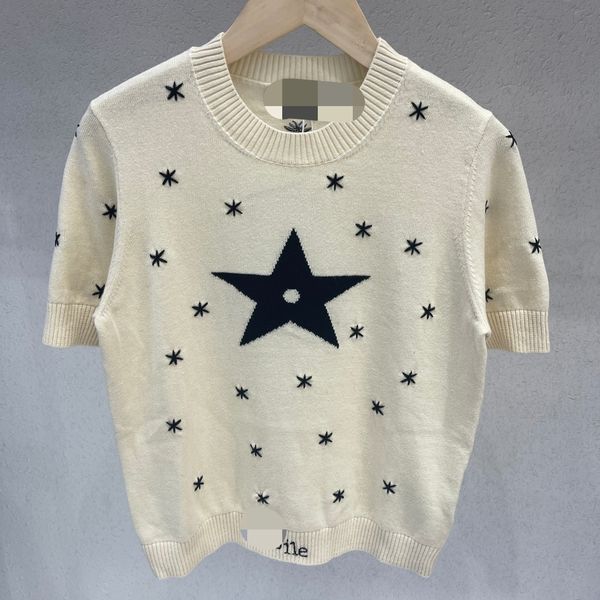 510 2022 milan runway summer brand same style short sleeve kint sweater women's crew neck pullover womens shimeiya, White
510 2022 milan runway summer brand same style short sleeve kint sweater women's crew neck pullover womens shimeiya, White