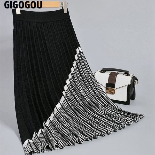 gigogou luxury houndstooth long knit women pleated skirt autumn winter thick warm a line skirt chic knitted sweater skirt femme 210306, Black
gigogou luxury houndstooth long knit women pleated skirt autumn winter thick warm a line skirt chic knitted sweater skirt femme 210306, Black