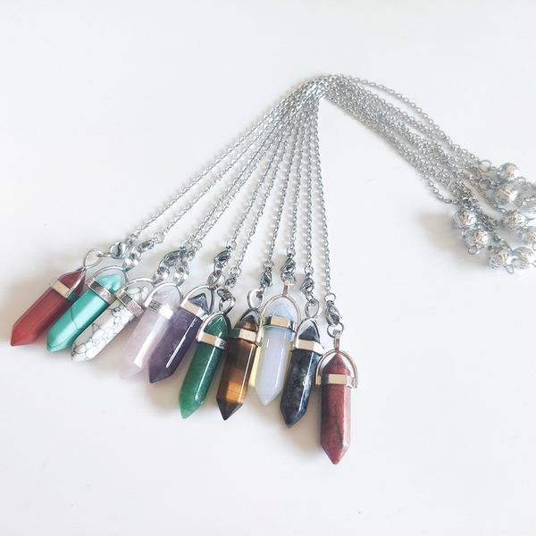 7 chakra reiki stone beads chain charms pendulum pillar healing crystal amethysts pendant, Bronze;silver
7 chakra reiki stone beads chain charms pendulum pillar healing crystal amethysts pendant, Bronze;silver