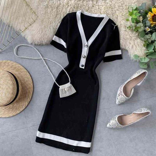 casual dresses scheming little black skirt women's short sleeve summer small fragrance waist closing slim fit color matching v-neck hep, Black;gray
casual dresses scheming little black skirt women's short sleeve summer small fragrance waist closing slim fit color matching v-neck hep, Black;gray