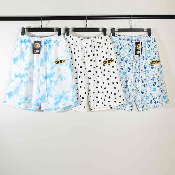 men's shorts in spring and summer dew blue white wave dot cloud casual shorts for men women, White;black
men's shorts in spring and summer dew blue white wave dot cloud casual shorts for men women, White;black
