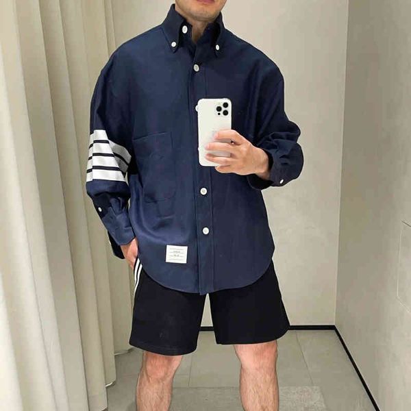 tb designer casual shirt tide brand thomb business men's and women's clothing classic four-bar shirts loose casual thin jacket ki0, White;black
tb designer casual shirt tide brand thomb business men's and women's clothing classic four-bar shirts loose casual thin jacket ki0, White;black