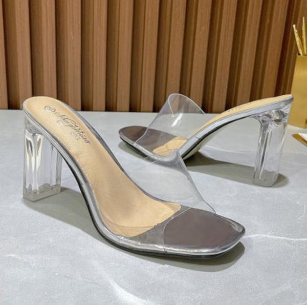 summer crystal thick-heeled sandals women wear transparent one-word drag high-heeled women's slippers, Black
summer crystal thick-heeled sandals women wear transparent one-word drag high-heeled women's slippers, Black