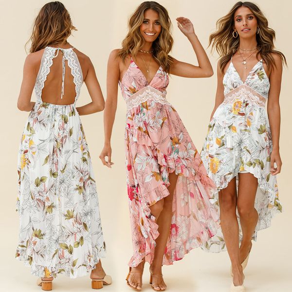 new floral spaghetti strap dress fashion backless trumpet dress long dress with lace women casual outwear daily, Black;gray
new floral spaghetti strap dress fashion backless trumpet dress long dress with lace women casual outwear daily, Black;gray