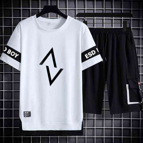 men's short sleeve t-shirt set summer cropped pants shorts half 2021 new men's youth fashion brand clothes t, Gray
men's short sleeve t-shirt set summer cropped pants shorts half 2021 new men's youth fashion brand clothes t, Gray