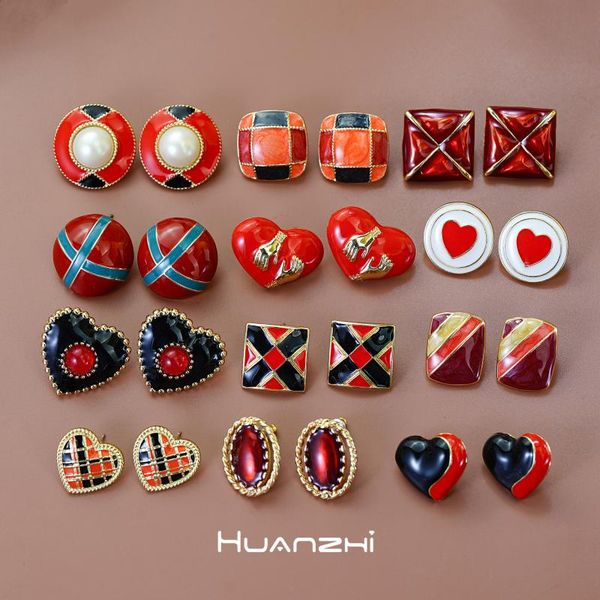 stud huanzhi 2022 red enamel drop glaze earrings for women vintage heart geometric round square pearls trendy girl's jewelry, Golden;silver
stud huanzhi 2022 red enamel drop glaze earrings for women vintage heart geometric round square pearls trendy girl's jewelry, Golden;silver