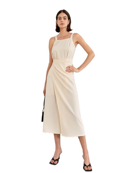 ruched knot side wrap cami dress g4mh#, Black;gray