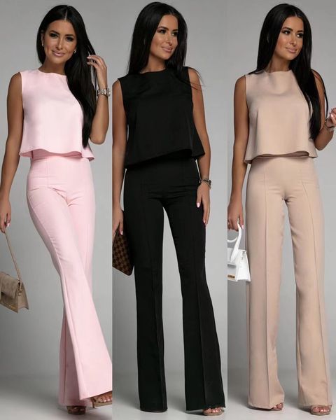 women two piece pants bustier office bodysuit jumpsuit sleeveless romper wide leg overalls playsuit pants, White
women two piece pants bustier office bodysuit jumpsuit sleeveless romper wide leg overalls playsuit pants, White