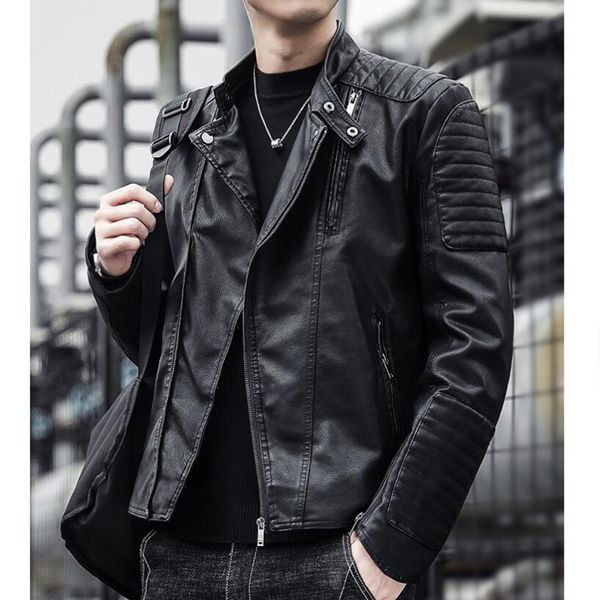brand clothing men slim fit jacket fashion solid color motorcycle winter jackets chaqueta hombre windproof black leather coat 220727, Black;brown
brand clothing men slim fit jacket fashion solid color motorcycle winter jackets chaqueta hombre windproof black leather coat 220727, Black;brown