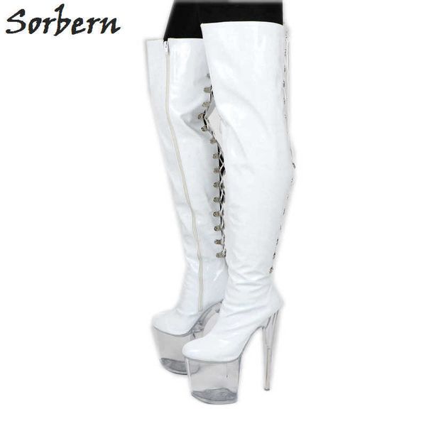 sorbern lace up back custom mid thigh long boot custom colors white over the knee women boots 20cm perspex high heels pole dance, Black
sorbern lace up back custom mid thigh long boot custom colors white over the knee women boots 20cm perspex high heels pole dance, Black