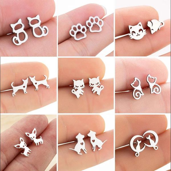 stud tiny stainless steel animal earrings for women girls cute giraffe snake fish cat earings jewelry bee dog accessories, Golden;silver
stud tiny stainless steel animal earrings for women girls cute giraffe snake fish cat earings jewelry bee dog accessories, Golden;silver