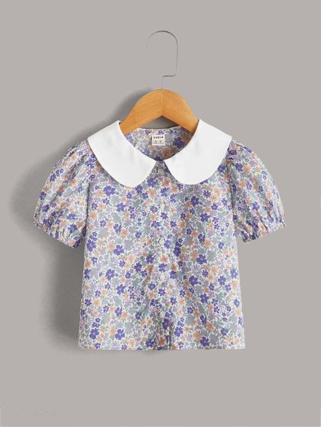 toddler girls allover floral print peter-pan collar puff sleeve blouse she, White;black
toddler girls allover floral print peter-pan collar puff sleeve blouse she, White;black