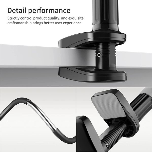 gooseneck bed phone holder, saiji flexible long arm phone mount for desk