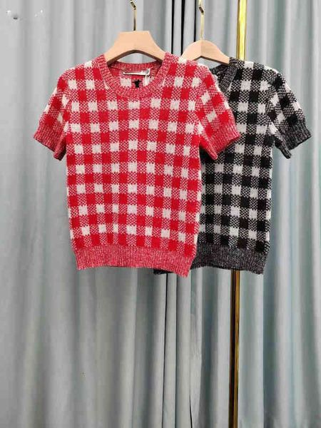 women's knits & tees 2022 spring elegant plaid short sleeved knitted sweater thin round neck pullover embroidered blouse for women 1b48, White
women's knits & tees 2022 spring elegant plaid short sleeved knitted sweater thin round neck pullover embroidered blouse for women 1b48, White