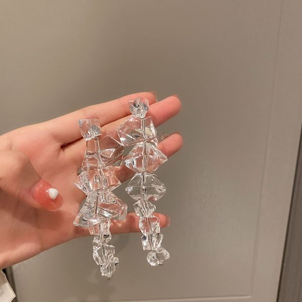 925 silver needle irregular artificial acrylic ice cubes earrings korean retro long high profile earrings refined wild eardrop, Golden
925 silver needle irregular artificial acrylic ice cubes earrings korean retro long high profile earrings refined wild eardrop, Golden