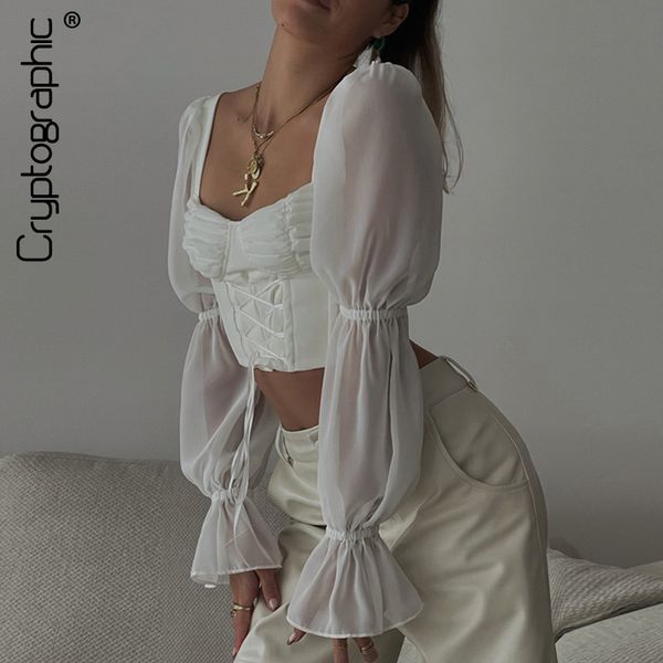 white long sleeve women and bloues women fashion autumn club party square collar chiffon shirts crop
white long sleeve women and bloues women fashion autumn club party square collar chiffon shirts crop