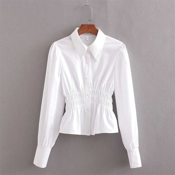 women blouse shirt elastic slim waist long sleeves elegant vintage chic lady woman white blouse shirt 210709
women blouse shirt elastic slim waist long sleeves elegant vintage chic lady woman white blouse shirt 210709