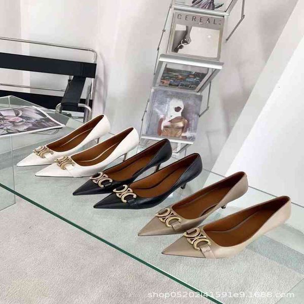 sandals autumn pointed high heels women's commuting versatile metal buckle shallow sheepskin thin heel shoes, Black
sandals autumn pointed high heels women's commuting versatile metal buckle shallow sheepskin thin heel shoes, Black