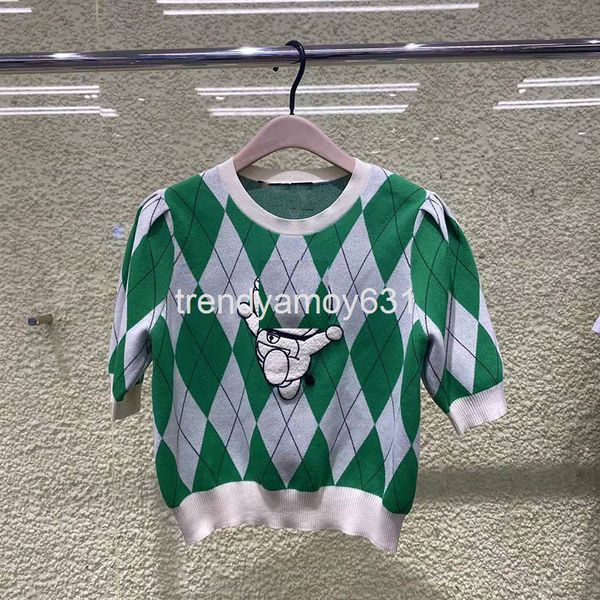 women's knits & tees spring round neck short sleeve green doraemon printed lingge wool sweater, White
women's knits & tees spring round neck short sleeve green doraemon printed lingge wool sweater, White