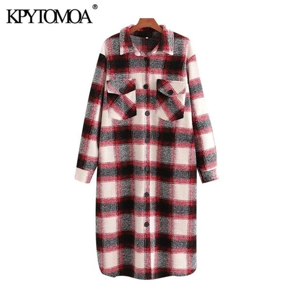 kpytomoa women fashion with pockets loose check woolen coat vintage long sleeve button-up female outerwear chic overcoat 201215, Black
kpytomoa women fashion with pockets loose check woolen coat vintage long sleeve button-up female outerwear chic overcoat 201215, Black