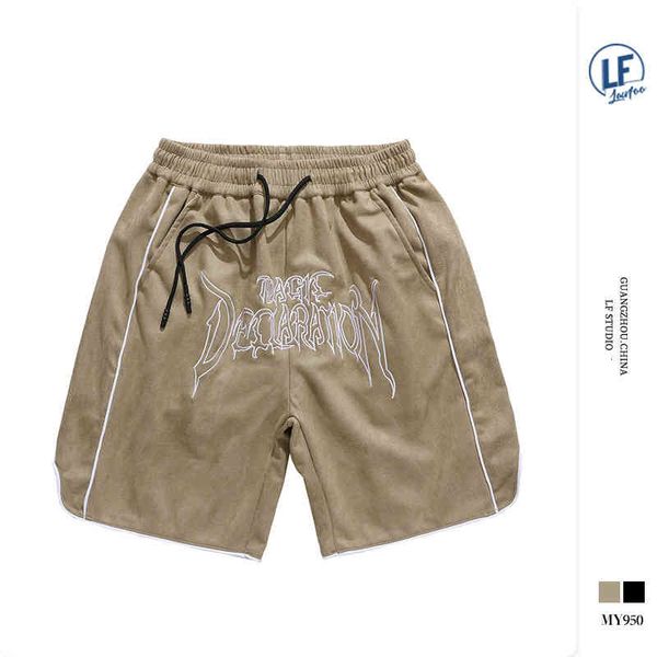 men's shorts lawfoo 2022 spring and summer fashion brand men's letter embroidered suede shorts loose casual pants, White;black
men's shorts lawfoo 2022 spring and summer fashion brand men's letter embroidered suede shorts loose casual pants, White;black