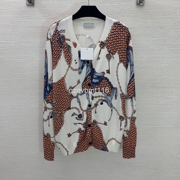 women's knits & tees autumn 70% wool blend comfortable skin friendly fabric chain key printing horse pattern v-neck coat, White
women's knits & tees autumn 70% wool blend comfortable skin friendly fabric chain key printing horse pattern v-neck coat, White