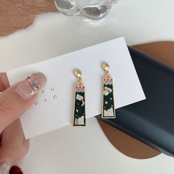 s925 silver needle national style simple star moon earrings personality long earrings pierced female, Golden;silver
s925 silver needle national style simple star moon earrings personality long earrings pierced female, Golden;silver