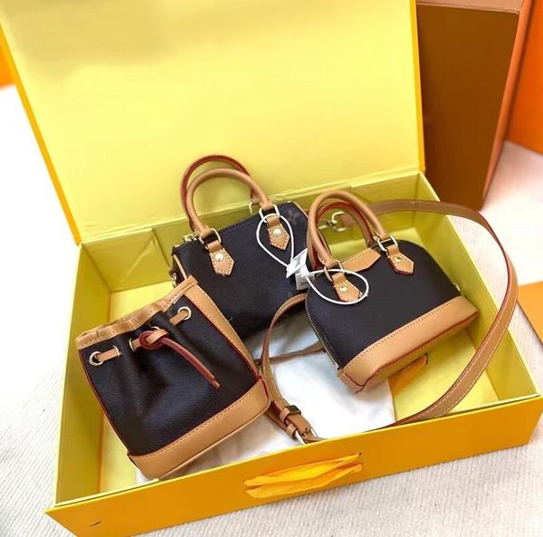 3 pieces mini fashion leather shoulder bag handbag drawstring bucket bags change purse classic ladies crossbody handbags wallets coin purse
