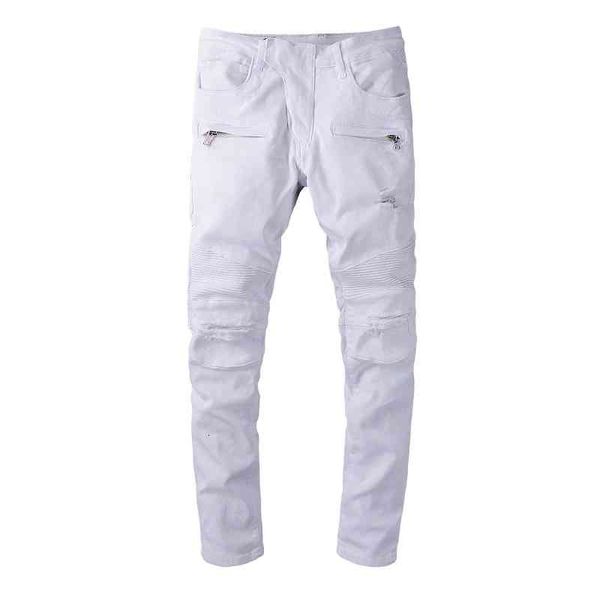men's jeans 1095 high street trendy men's white three-dimensional cut dark zipper locomotive multi pocket stretch slim skinny g7cs, Blue
men's jeans 1095 high street trendy men's white three-dimensional cut dark zipper locomotive multi pocket stretch slim skinny g7cs, Blue