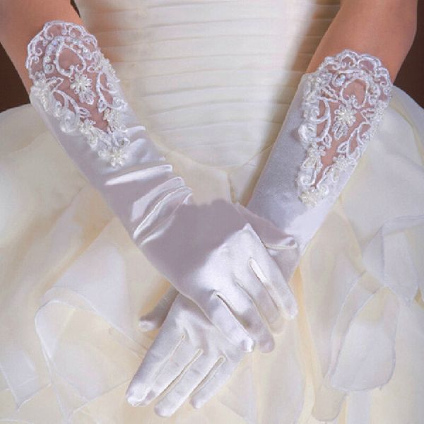 bridal gloves long full finger satin bridal wedding gloves elbow length lace appliqued woman bride party gifts accessories for cosplay prom, White
bridal gloves long full finger satin bridal wedding gloves elbow length lace appliqued woman bride party gifts accessories for cosplay prom, White