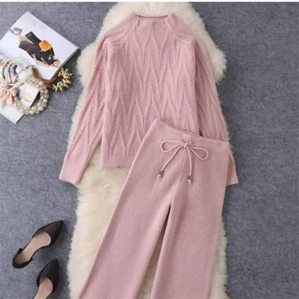 solid fashion autumn winter knitted matching sets pink half high collar pullover sweater wide leg knitting pants all-match 220315, White
solid fashion autumn winter knitted matching sets pink half high collar pullover sweater wide leg knitting pants all-match 220315, White